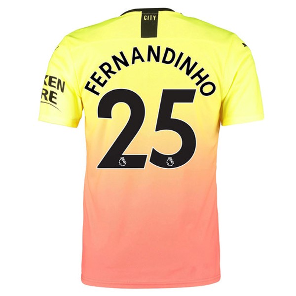 Maillot Football Manchester City NO.25 Fernandinho Third 2019-20 Orange